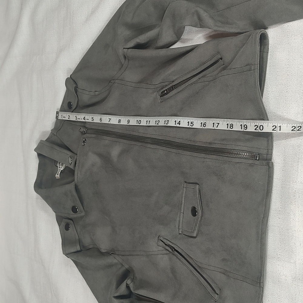 Rag Poets Soft Gray Polyester Spandex Night Out Jacket Coat Zip Up Size Small - Picture 8 of 11